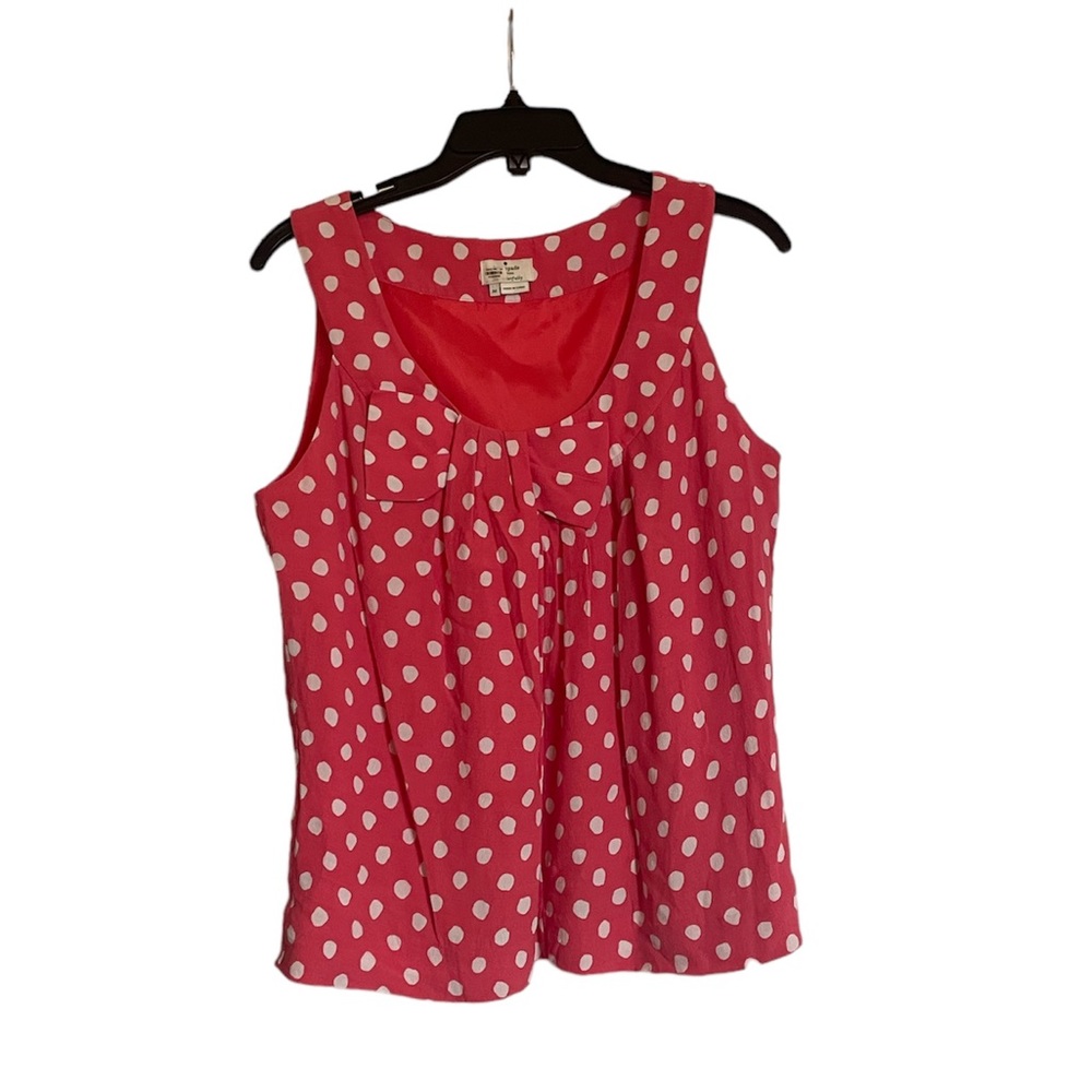 KATE SPADE Sleeveless Pink Polka Dot Blouse